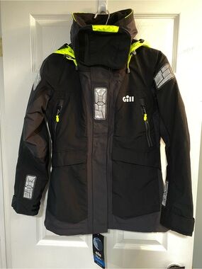 Gill Women's Black Waterproof Sailing Jacket with Neon Accents